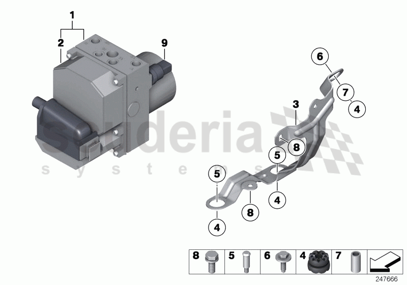 Hydro unit DSC/fastening of Rolls Royce Rolls Royce Phantom