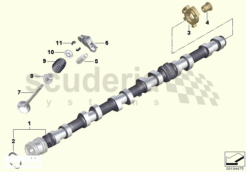 Valve timing gear, camshaft, outlet of Rolls Royce Rolls Royce Phantom Drophead Coupe