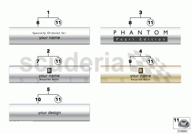 Engrave Plate - Phantom of Rolls Royce Rolls Royce Phantom