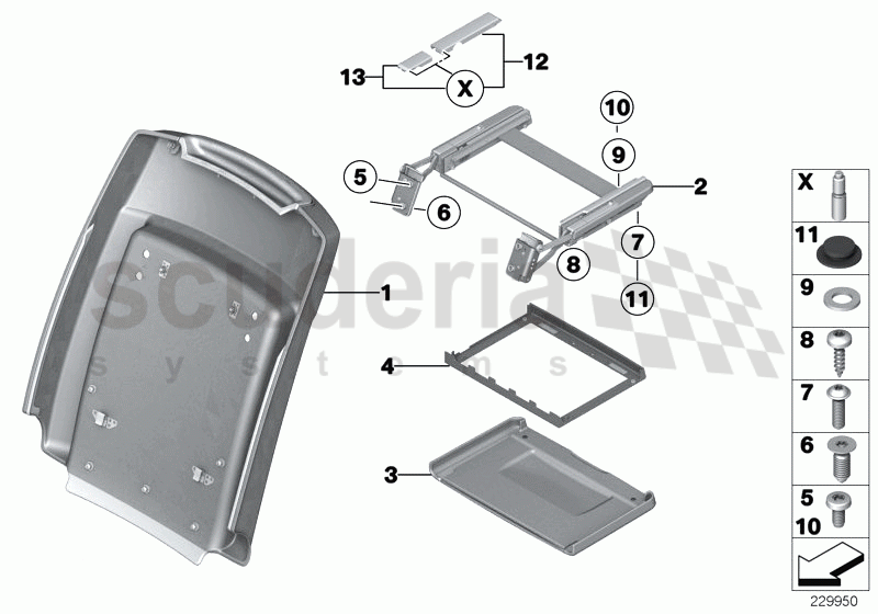 Backboard 12" Monitor & Attaching Parts of Rolls Royce Rolls Royce Phantom Extended Wheelbase