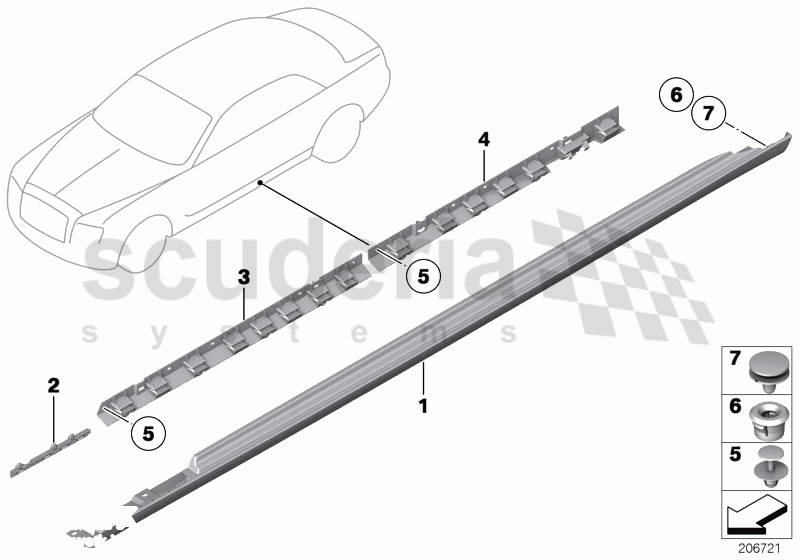 Door sill of Rolls Royce Rolls Royce Ghost Series I (2009-2014)