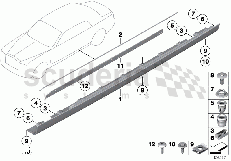 Cover, sill of Rolls Royce Rolls Royce Phantom Extended Wheelbase