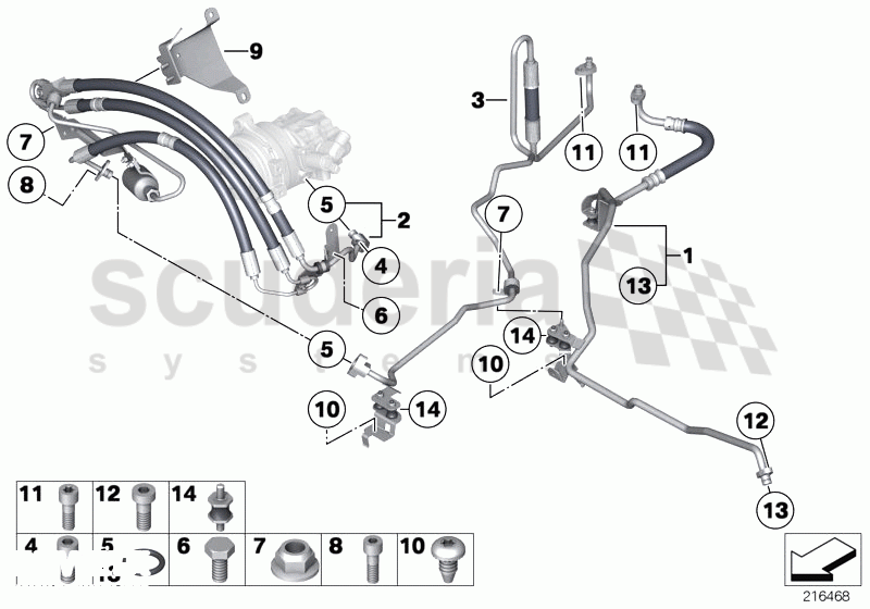 Power steering/oil pipe/dynamic drive of Rolls Royce Rolls Royce Ghost Series I (2009-2014)