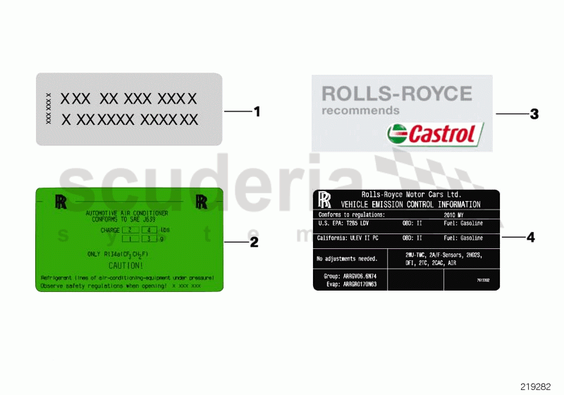 Labels of Rolls Royce Rolls Royce Ghost Series I (2009-2014)