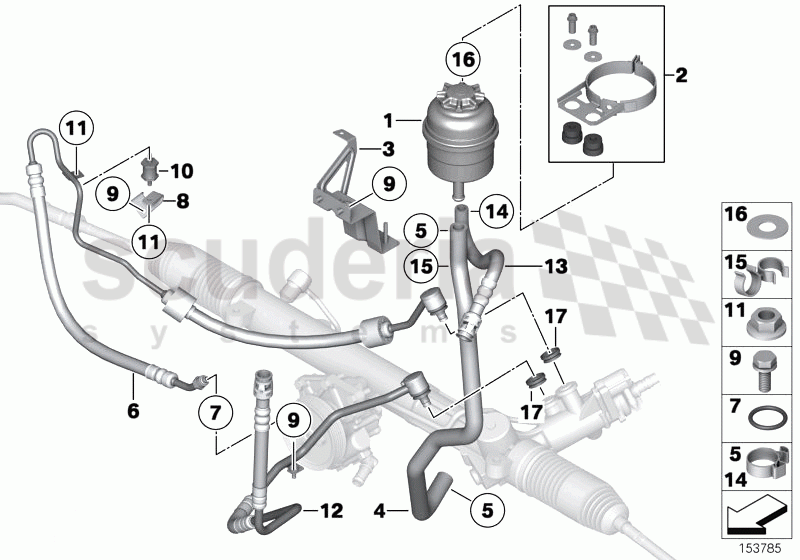 Hydro steering, oil reserv./oil pipes of Rolls Royce Rolls Royce Phantom Drophead Coupe