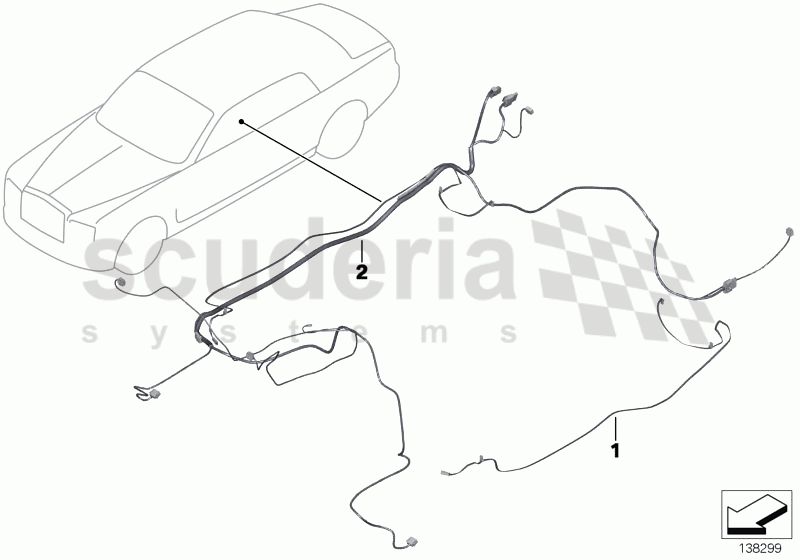 Harness, rear air conditioning of Rolls Royce Rolls Royce Phantom