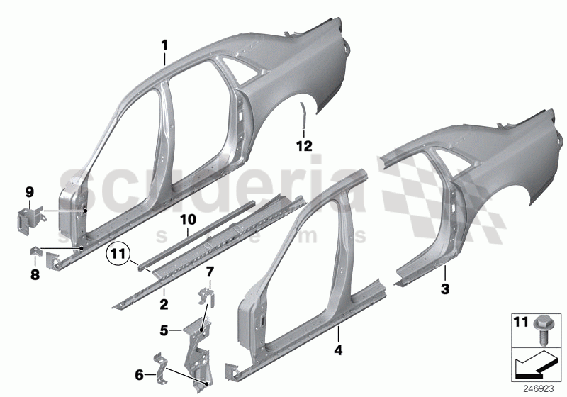 BODY-SIDE FRAME of Rolls Royce Rolls Royce Ghost Series I (2009-2014)