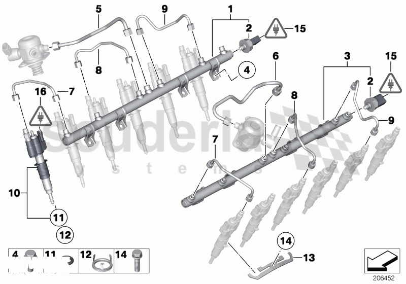 High-pressure rail/injector/line of Rolls Royce Rolls Royce Ghost Series I (2009-2014)