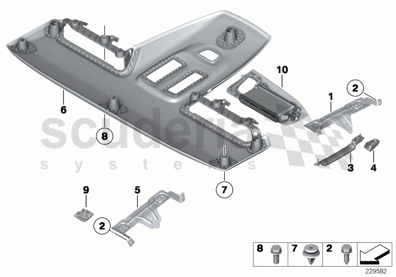 Mounting parts, roofliner of Rolls Royce Rolls Royce Ghost Series I (2009-2014)