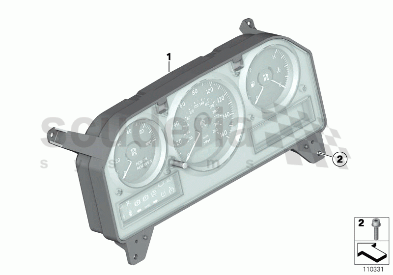 Instrument cluster of Rolls Royce Rolls Royce Phantom Drophead Coupe