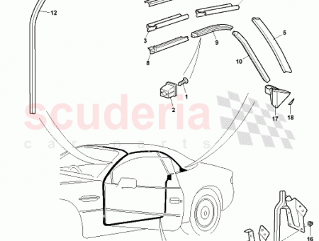 Photo of ASSY SEAL ROOF FRAME FRT LH 77…