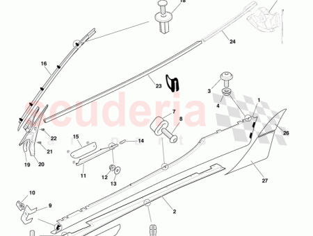 Photo of RETAINER ASSY FRONT BODY PILLAR W STRIP PRIMARY…