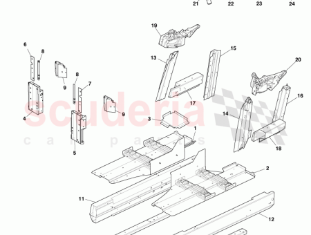 Photo of Extrusion Member Rear Floor Side Lower LH ED33…