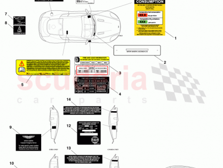 Photo of FUEL CONSUMPTION LABEL SOUTH AFRICA DB9 AUTO 9G43…