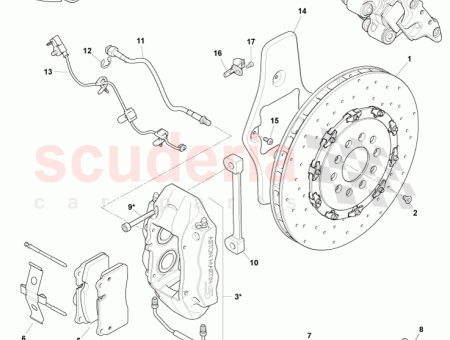 Photo of Caliper Rear LH without pads inc bolts AY93…