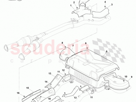 Photo of SHIELD ASSY EXHAUST SYSTEM REAR CENTRE AD43 5G221…