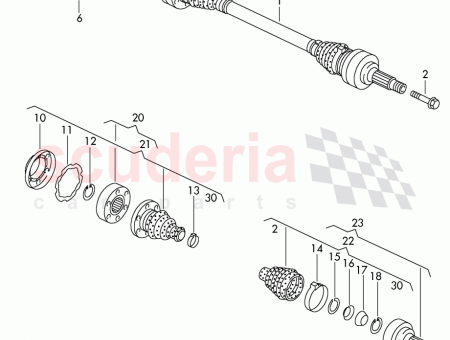 Photo of constant velocity joint with boot attachment parts and…