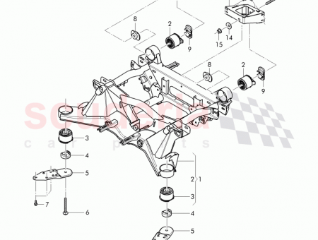 Photo of sub frame with rubber mounting 3Y0 505 235…