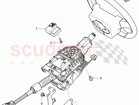 Photo of control unit for electrically adjustable steering column D…