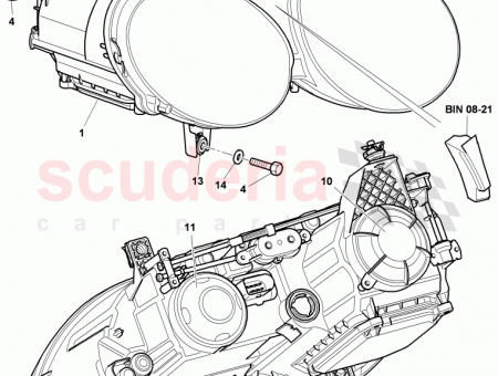 Photo of headlamp with gas discharge bulb left hand traffic…