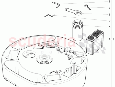 Photo of bolt for spare wheel mounting…