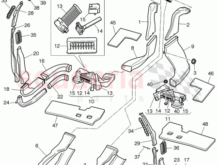 Photo of air duct for rear footwell heating bracket…