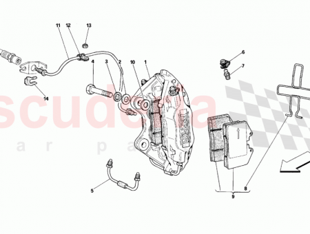 Photo of Left rear caliper unit with pads BREMBO…