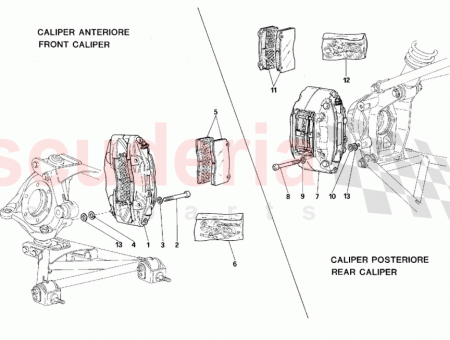 Photo of R H rear caliper unit with pads…