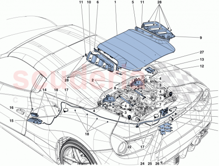 Photo of COMPL LH ENGINE COMPARTMENT LID AIR VENT GRILLE…