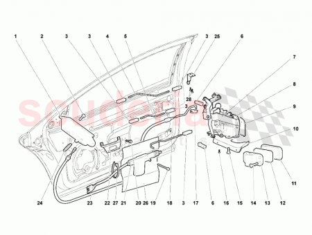 Photo of LEFT LOCK LEVER SUPPORTING BRACKET ASSEMBLY…