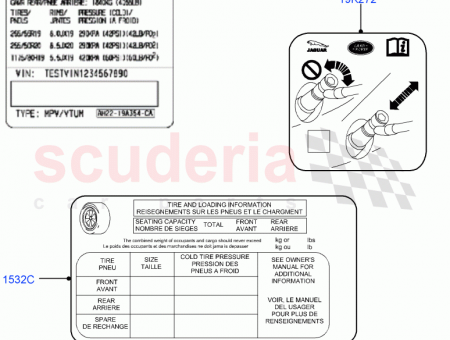 Photo of LABEL TYRE PRESSURE INSTRUCTION…