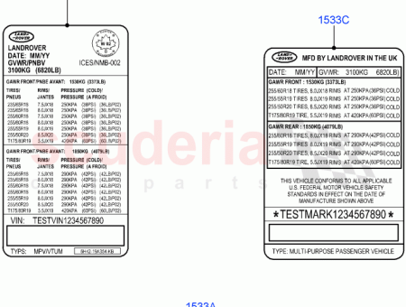 Photo of LABEL TYRE PRESSURE INSTRUCTION…