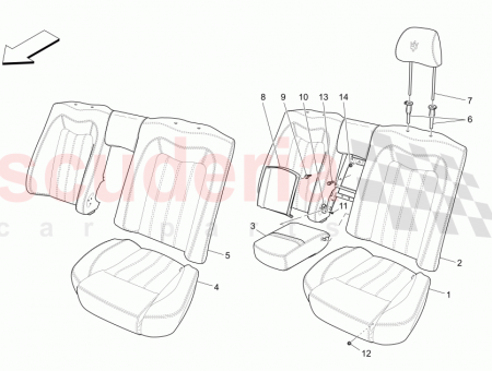 Photo of R H REAR SEAT CUSHION Leather Pekary lining…