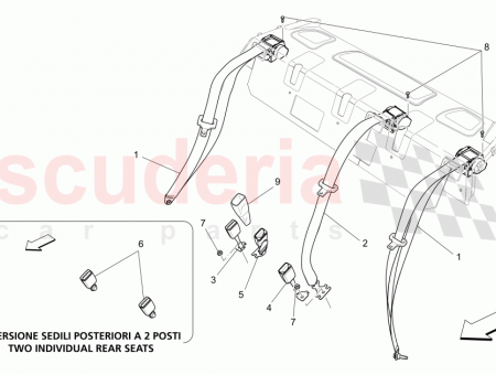 Photo of CENTRE REAR SEATBELT BUCKLE SECTION EU AU CN…