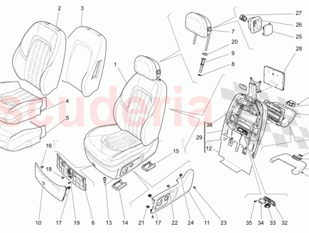 Photo of RH FRONT SEAT BACKREST COVER V6 LEATHER SEAT…