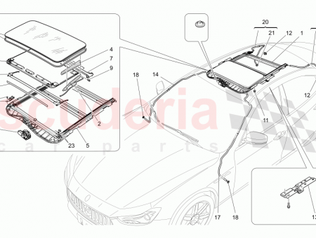 Photo of SUNROOF ASSEMBLY ALCANTARA ROOFLINING GREY…