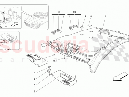 Photo of RH SUN SCREEN ASSEMBLY Alcantara lining EU US…