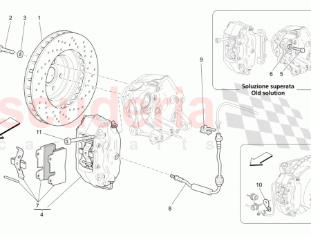 Photo of LH REAR CALIPER ASSEMBLY Red coloured caliper…