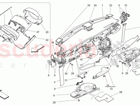 Photo of COMPLETE STEERING COLUMN LOWER COVER ZEGNA EDITION INTERIORS…