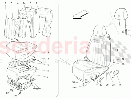 Photo of FRONT LH SEAT ASSEMBLY EU CN 0730 07…