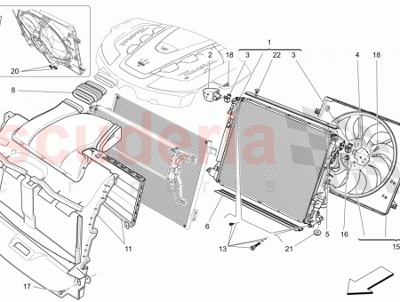 Photo of AIR DUCT ASSEMBLY ACTIVE GRILLE SHUTTERS AIR SHUTTER…