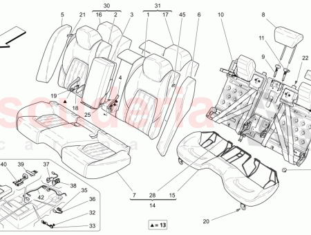 Photo of REAR ARM REST ASSEMBLY FULL NATURAL LEATHER INTERIOR…