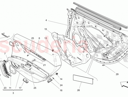 Photo of REAR RH DOOR PANEL ASSEMBLY V6 LEATHER SEAT…