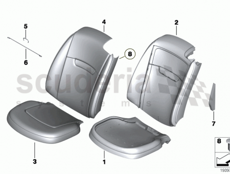 Photo of LEFT BACKREST UPHOLSTERY 52 10…