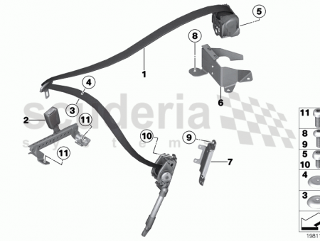 Photo of Bracket seat belt pretensioner connector 72 11…