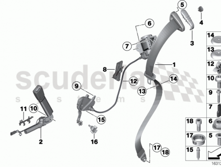 Photo of LOWER BELT WITH RIGHT BELT TENSIONER 72 11…