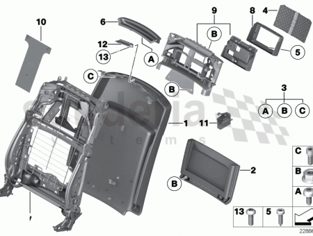 Photo of Rear panel seat leather 52 10…