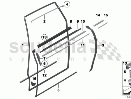 Photo of Outer weatherstrip rear left door 51 22…