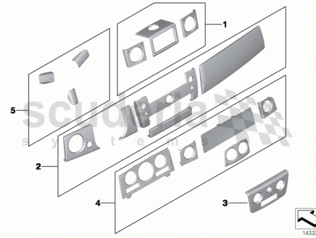 Photo of Install kit instr panel wood middle 51 45…